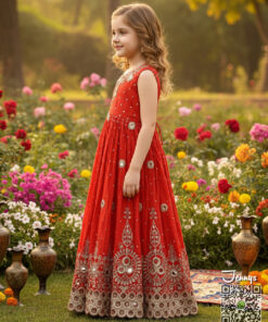 Alternative view of Rowsilk Maxi - Red Cutwork