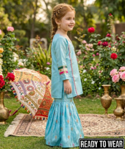 Alternative view of 200225 Silk Gharara Suit – Ferozi