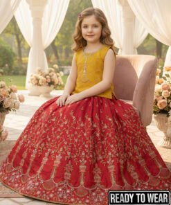 140325 Musturd Red Lehenga