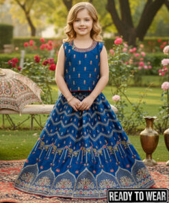 Alternative view of 291024 China Blue Lehenga