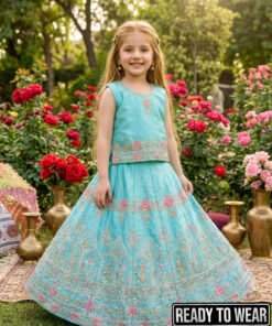 121125 Bunch Tatami Aqua Lehenga