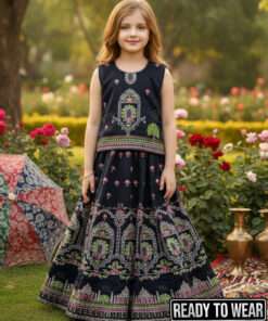 211124 TajMahal Design Black Lehenga