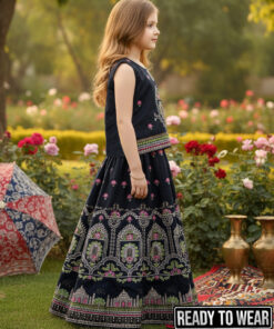 Alternative view of 211124 TajMahal Design Black Lehenga