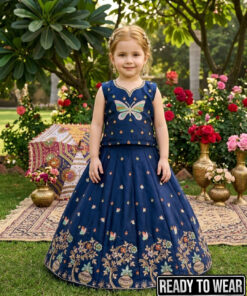 231025 Butterfly Blue Lehenga Junior