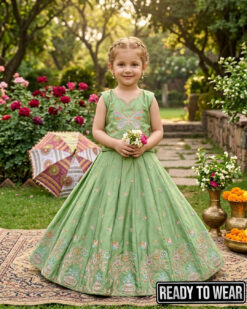 231025 Butterfly Pista Lehenga Junior