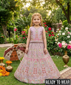 170226 Heavy Embroidery Soft Lavender Lehenga