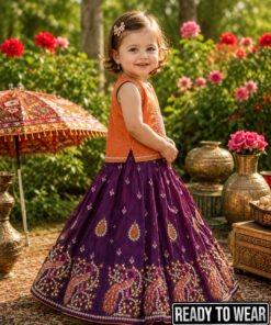 Alternative view of 221024 More Orange Purple Lehenga Junior