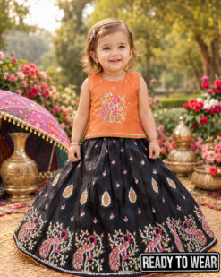 Alternative view of 221024 More Orange Black Lehenga Junior
