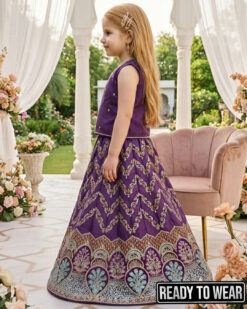 Alternative view of 021225 Zigzag Purple Lehenga