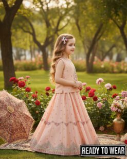 Alternative view of 291225 Light - Peach Lehenga