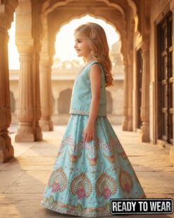 Alternative view of 230626 Heart Design - Ferozi Lehenga
