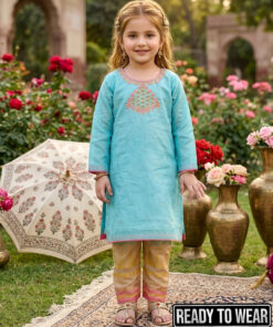 Cotton Seagreen Handwork Kameez Colorfull Trouser