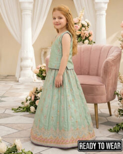 Alternative view of 140726 | Booti Lehenga | Apple Green