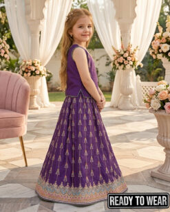 Alternative view of 140726 | Booti Lehenga | Purple