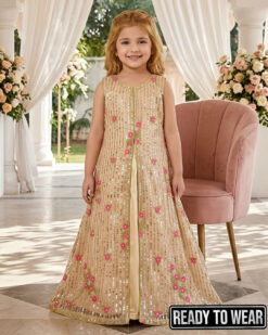 021026 | Saffon Squence | Front open Maxi | Golden